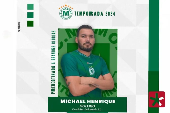 arte nas cores verde e branco, mostrando o goleiro de braços cruzados 