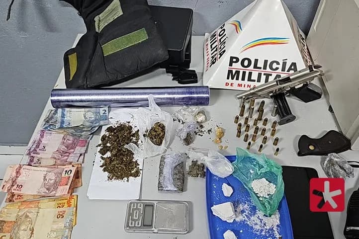 Casal é preso com arma e adolescente apreendido no bairro Quebec