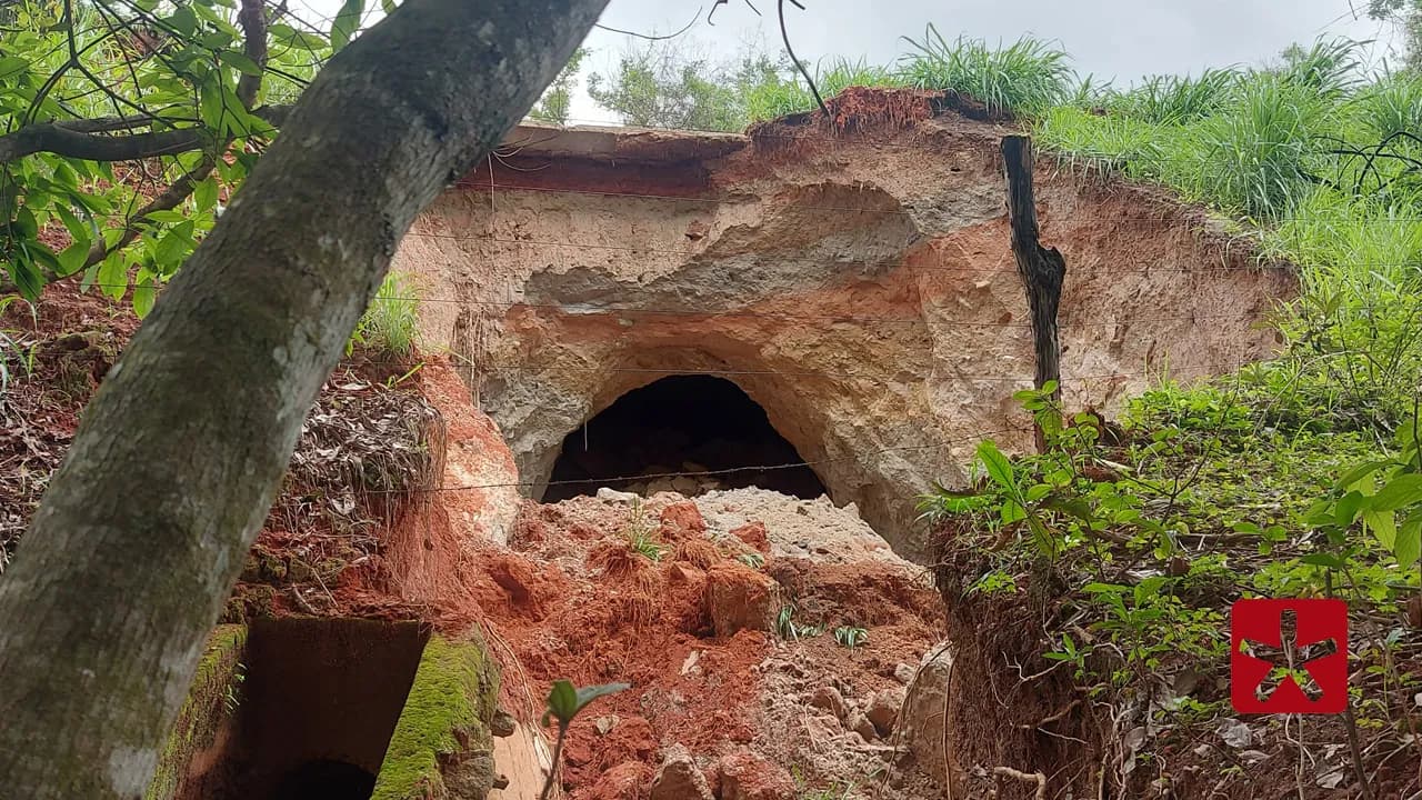 Faixa da MG-190 está cedendo, na região do Alto Paranaíba