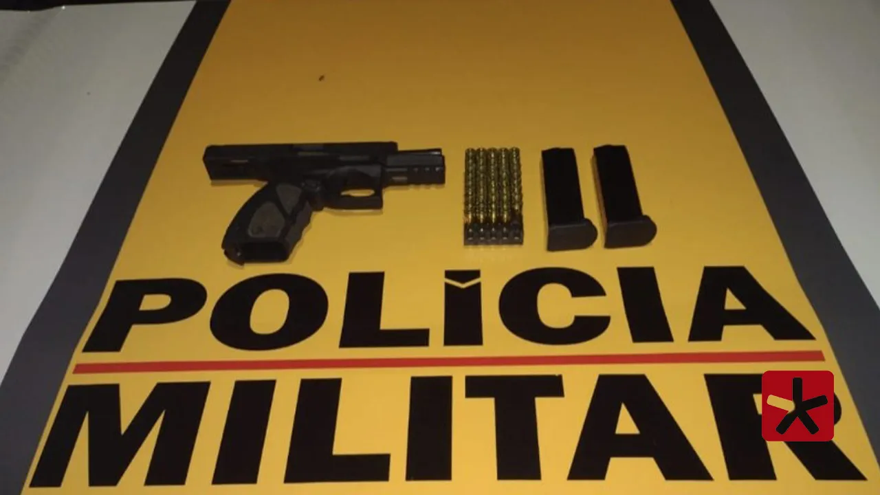 Homem é preso com pistola e 44 munições de armamento