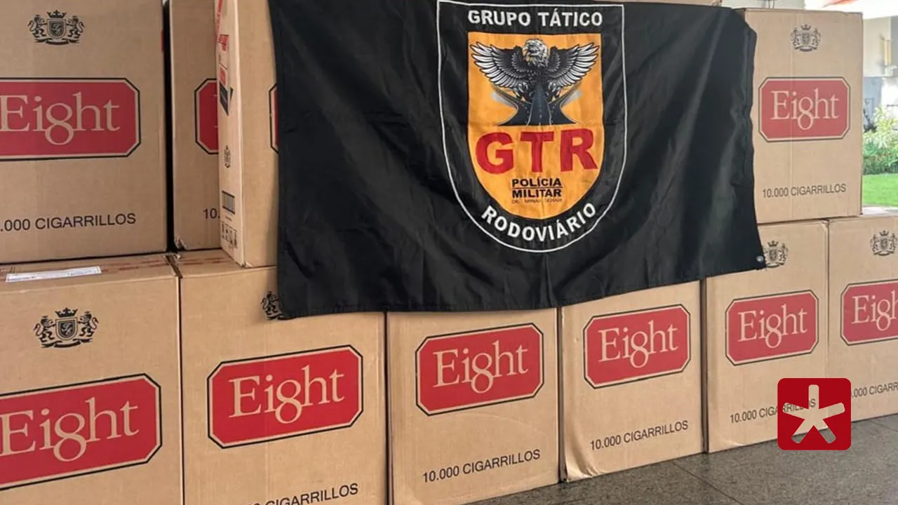 Veículo estava carregado com cigarro da marca Eight, proibida no Brasil