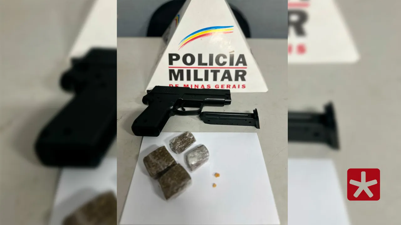 Homem é preso com drogas e réplica de arma de fogo no bairro Antônio Caixeta