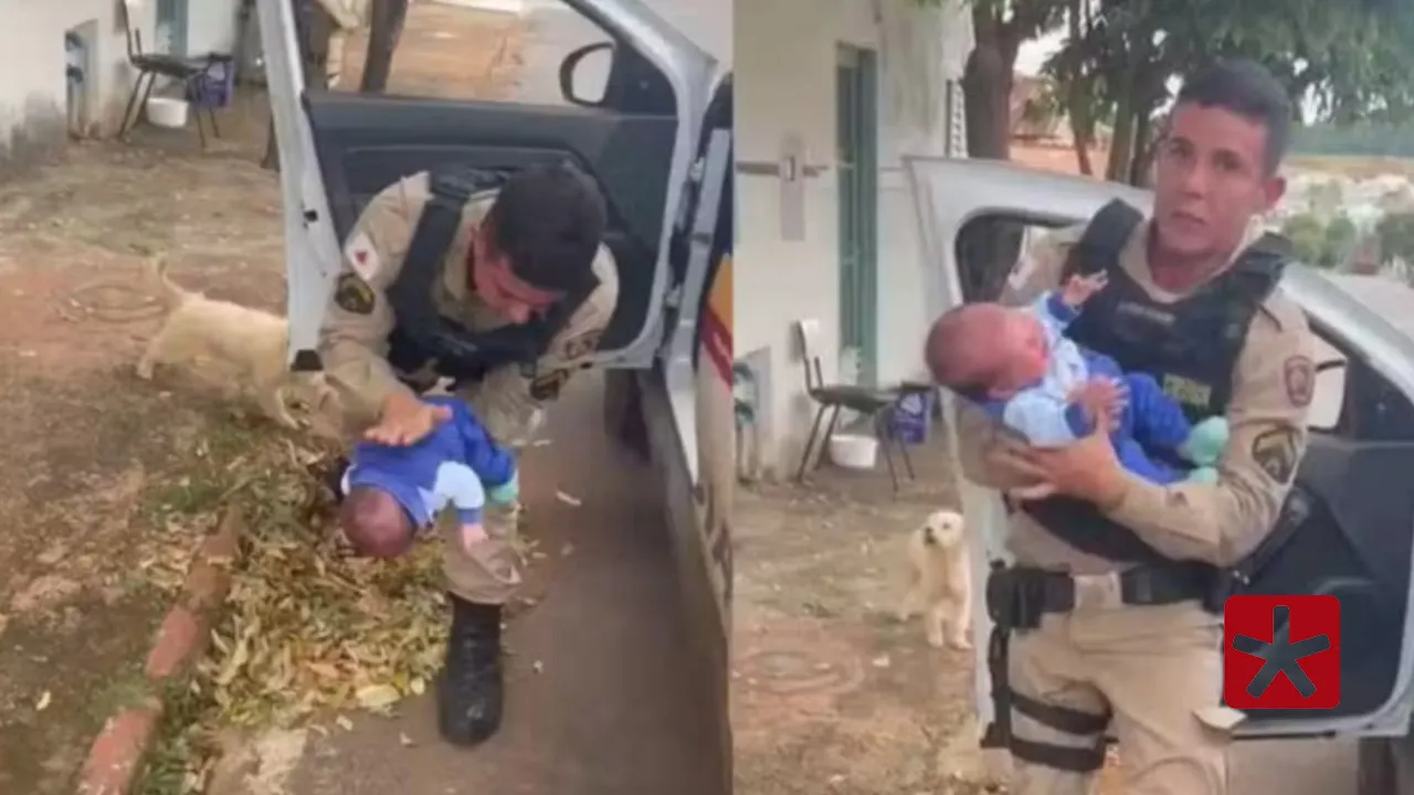 Bebê de 26 dias que estava engasgado é salvo por policiais militares em Vazante