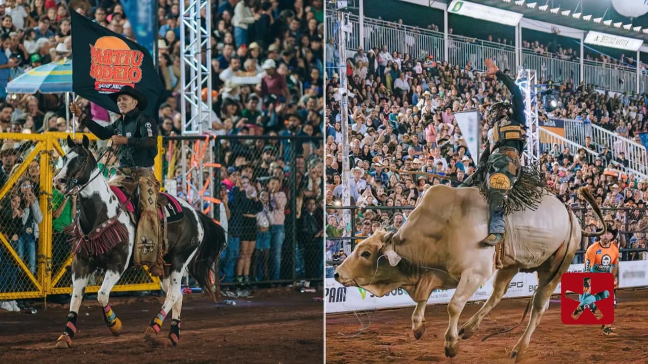 Espetáculo começou com show pirotécnico no Parque de exposições 