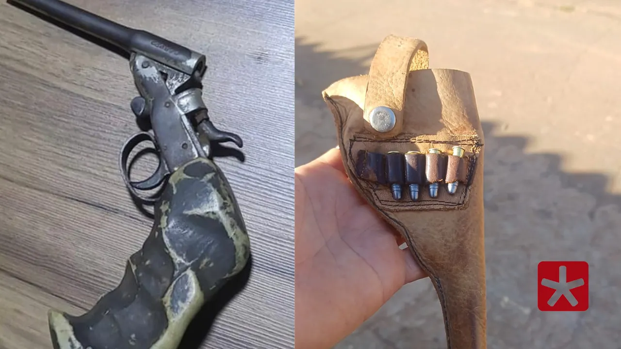 Suspeito de 53 anos foi detido com munições e arma localizada em lote próximo ao local da abordagem