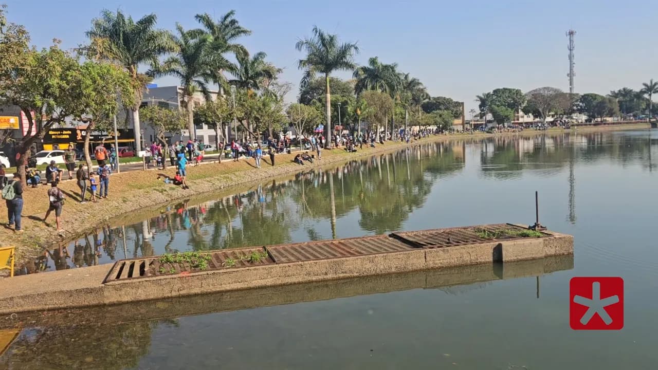Cartão postal de Patos de Minas ficou tomado por famílias, amigos e amantes da pesca