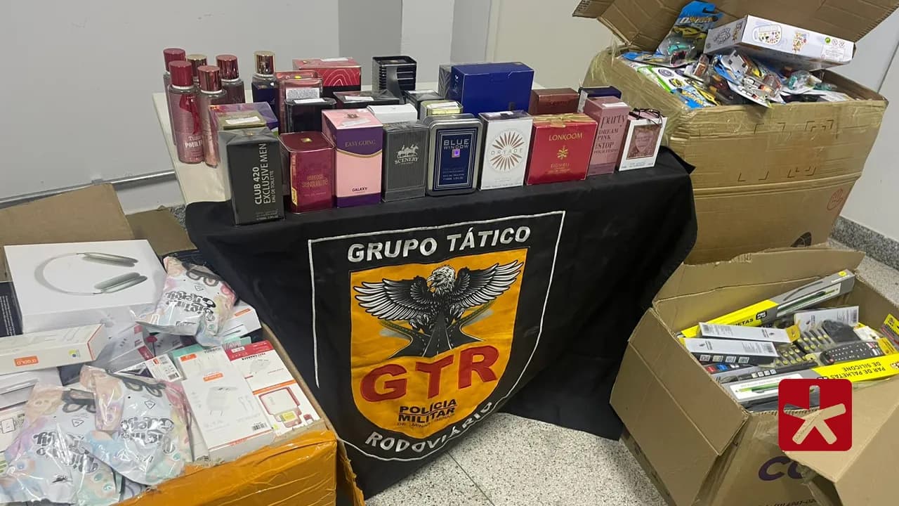 Grupo Tático Rodoviário também apreendeu oito celulares “Made in China” na terça-feira (7)