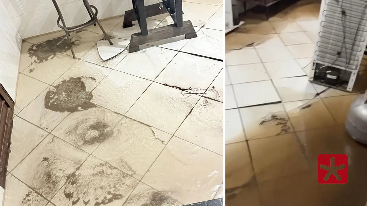 Família é obrigada a deixar casa invadida por esgoto no bairro Morada do Sol