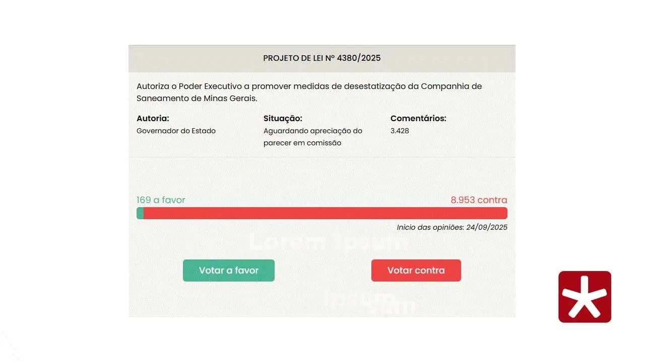 ALMG abre enquete sobre privatização da Copasa