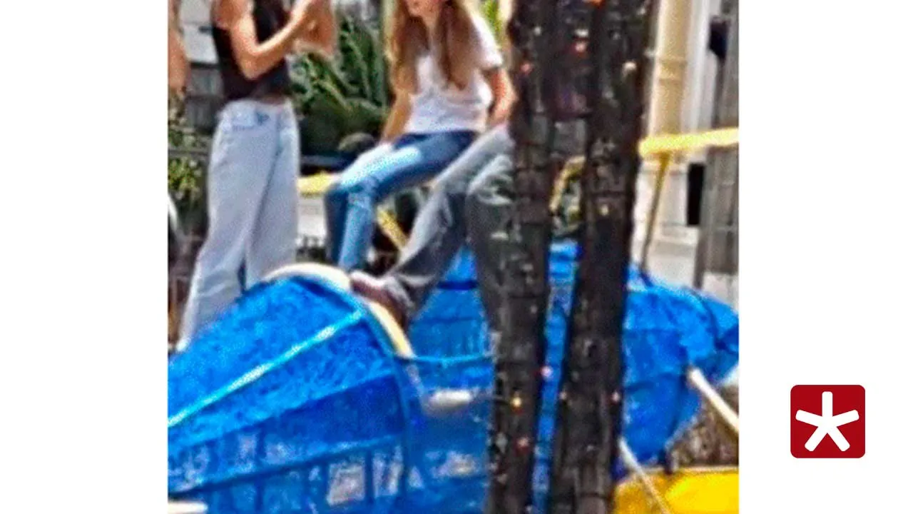 Adolescentes são flagradas brincando sobre estruturas do Renascer Natalino em Patos de Minas