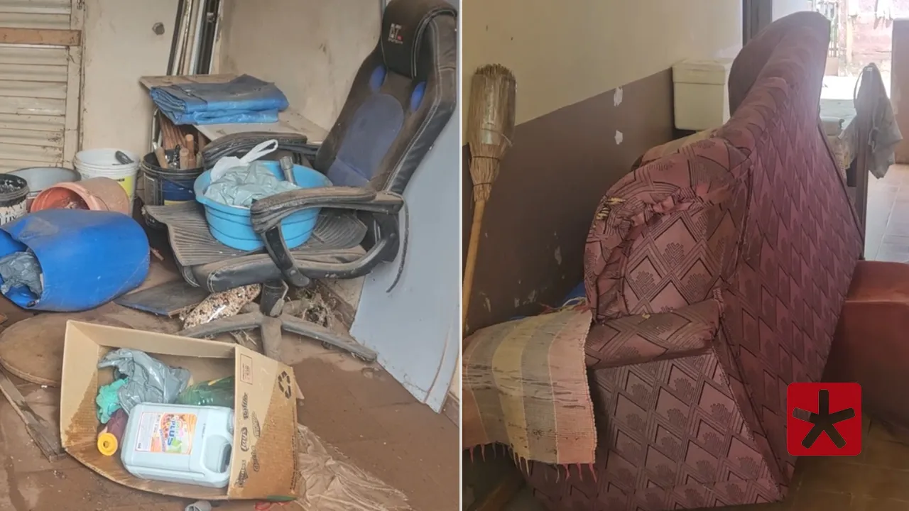 Enxurrada provocou transtornos em residência de casal localizada na Rua São Geraldo