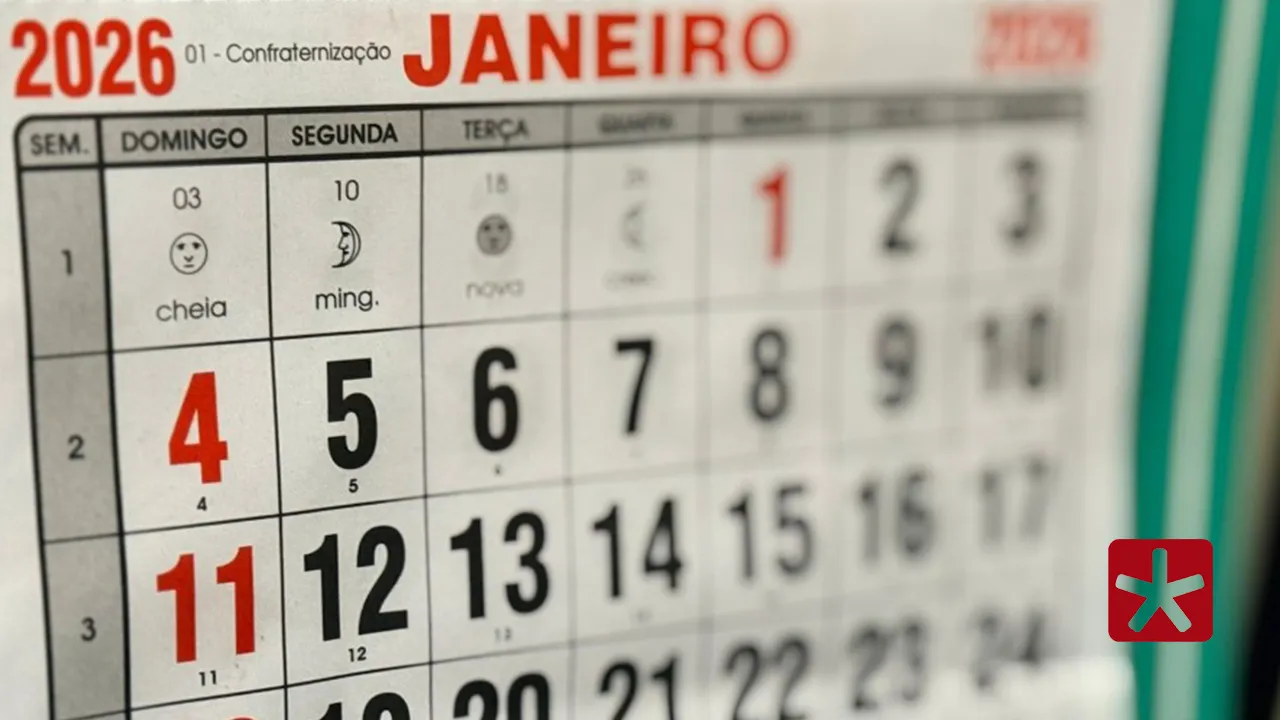 Calendário de 2026 feriados e pontos facultativos 