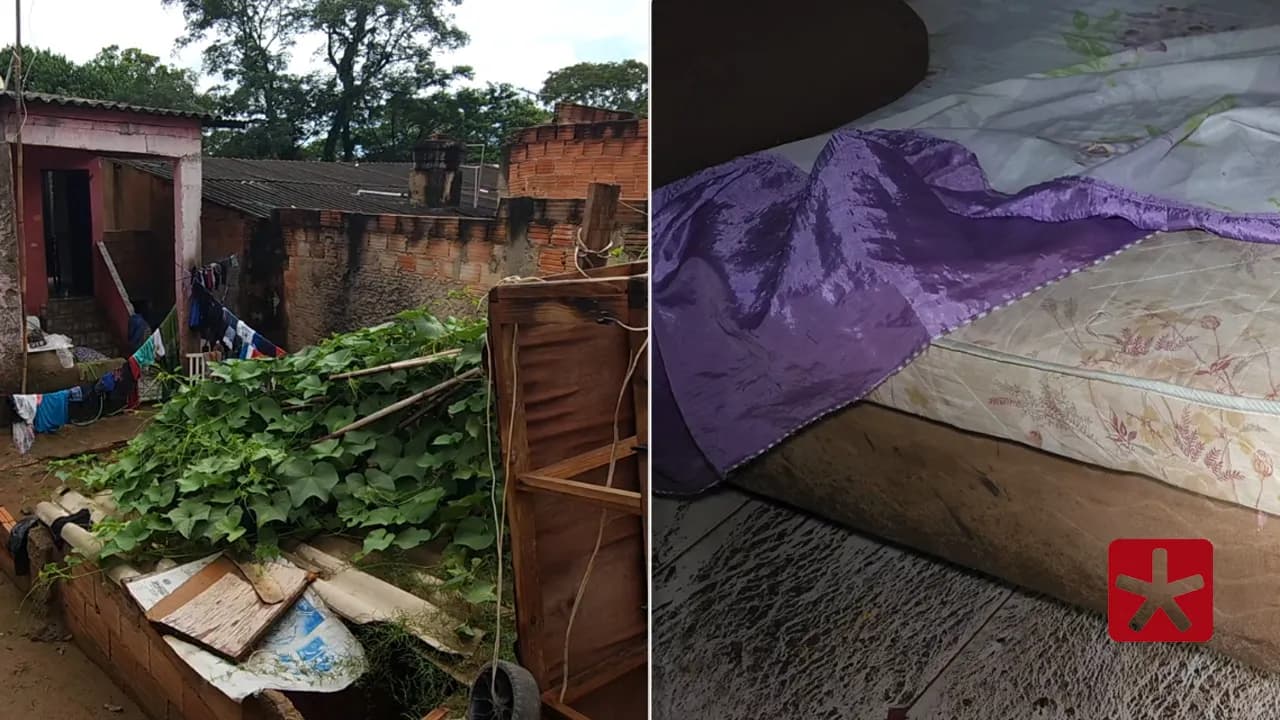 Durante a chuva do último domingo (4), a trabalhadora viu o imóvel ser tomado pela água
