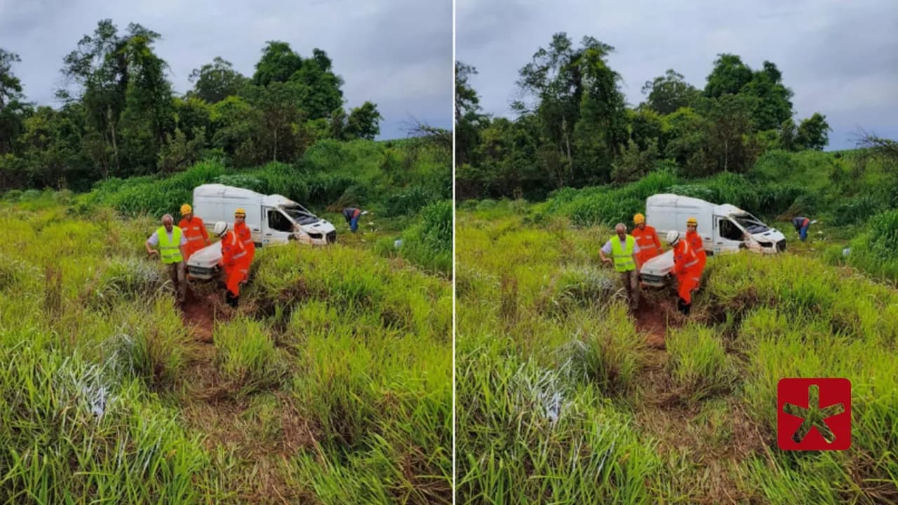 Trabalhador, de 41 anos, foi jogado para fora do automóvel e ficou prensado debaixo dele