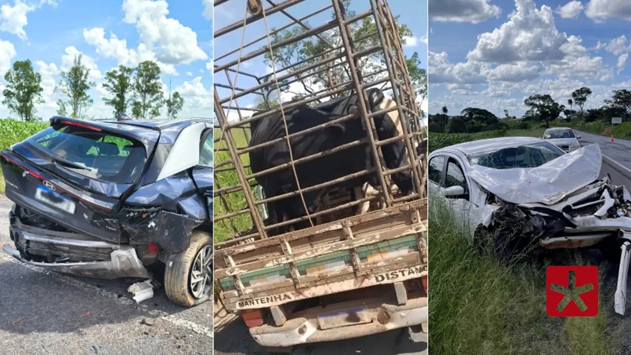 Caminhonete perdeu roda durante viagem e causou colisão entre veículos no km 302