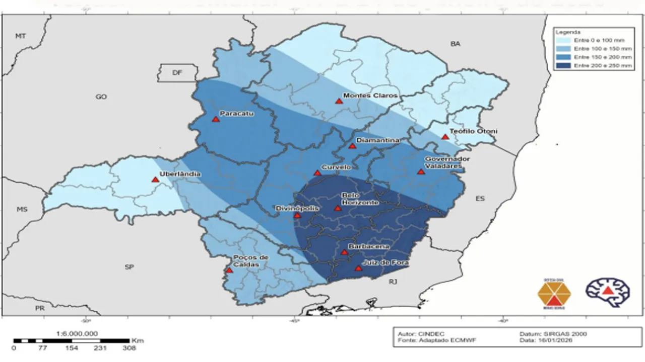 Semana deve ser com tempo instável em todo o estado até 24/1