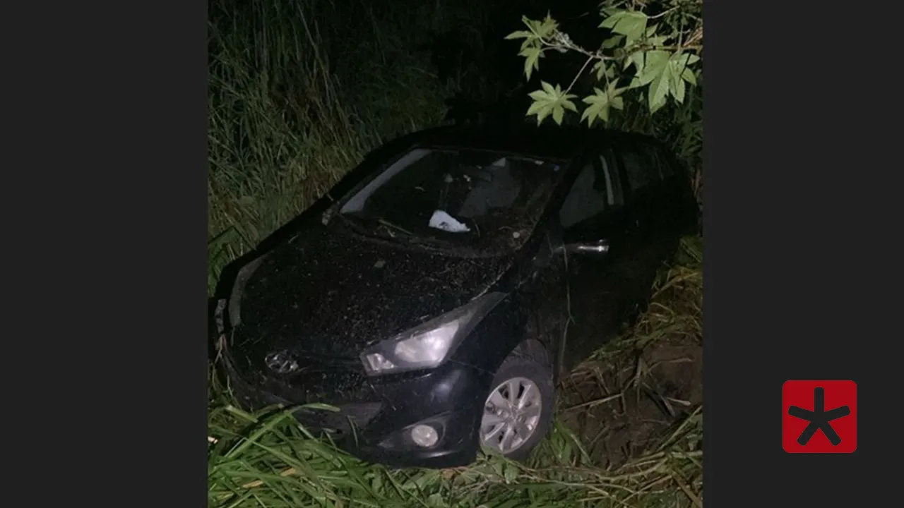 Idoso perde controle da direção e sai da pista na MGC-479